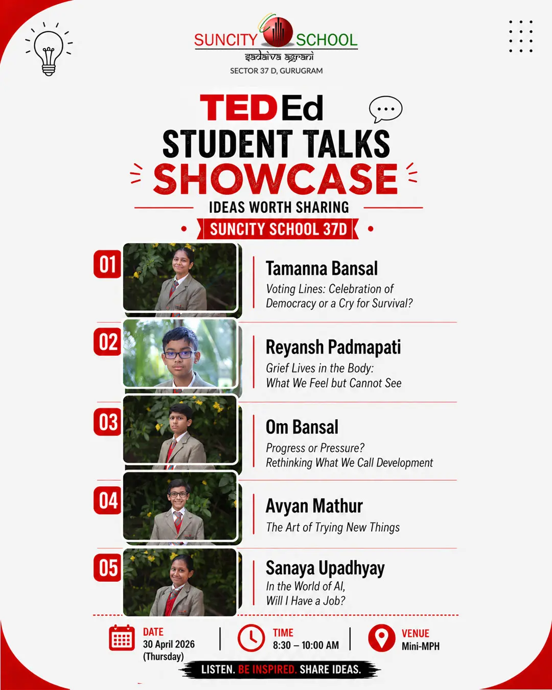 Big Questions, Young Minds: Suncity Students Take the TED-Ed Stage